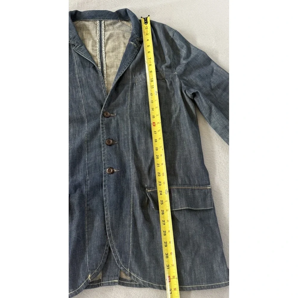 VTG Levi's Capital E Denim Unstructured Blazer Sport Coat Workwear Jacket L Y2K
